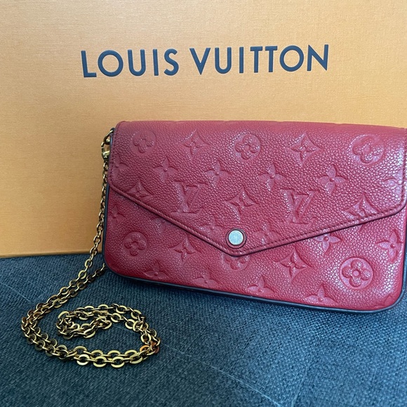 Louis Vuitton Félicie Pochette in monogram Empreinte Leather Scarlet Red - Picture 8 of 13
